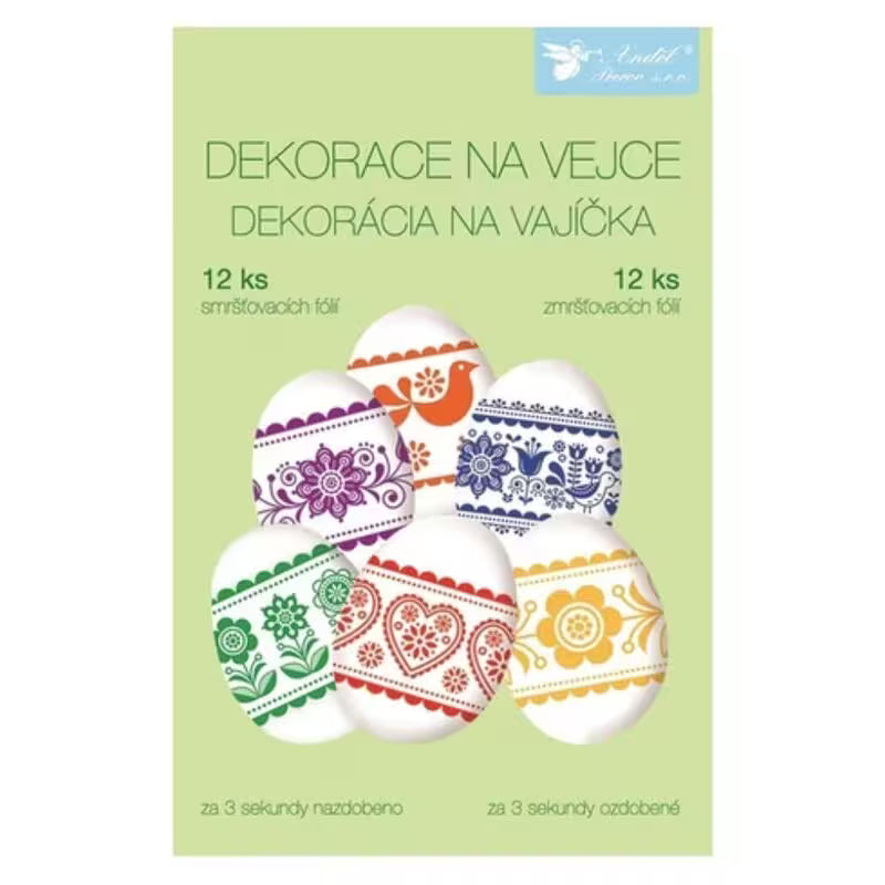 Dekorácia na vajíčka zmršťovacia trad. vzory 12ks