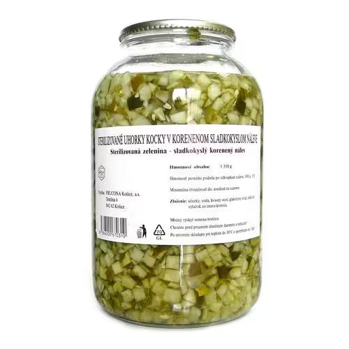 Uhorky sterilizované kocky 3360g Frucona
