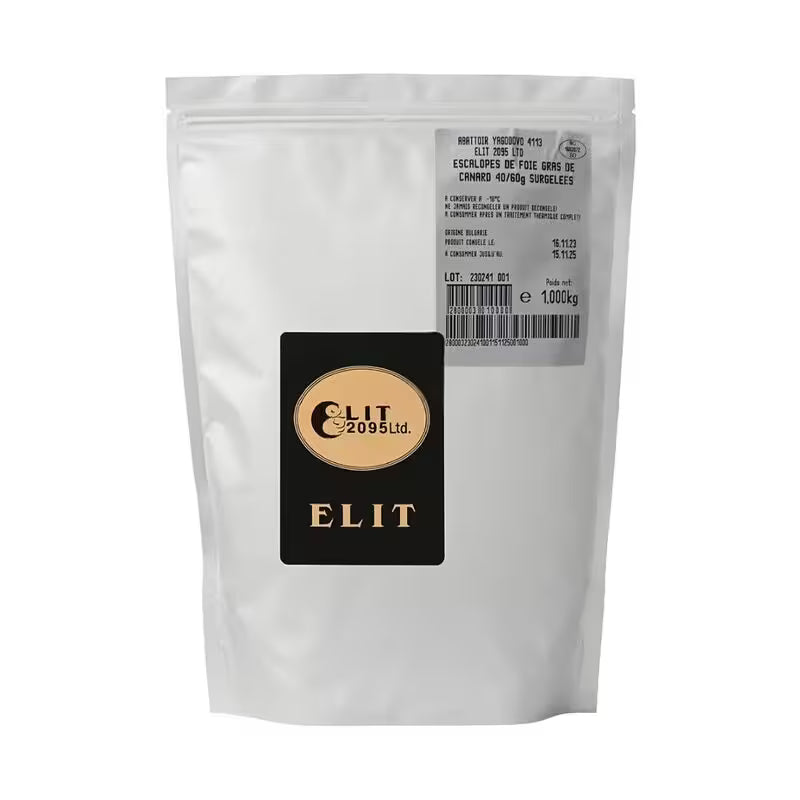 Mrazené Kačacie foie gras plátky 40-60g/ks,cca 1kg Elit