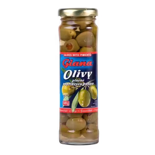 Olivy zelené s paprikovou pastou 140g Giana