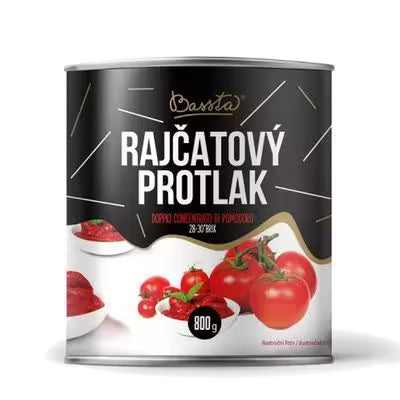 Paradajkový pretlak dvojitý koncentrát 800g Bassta