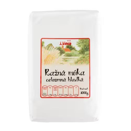Múka Ražná celozrnná hladká 1000g J. Vince