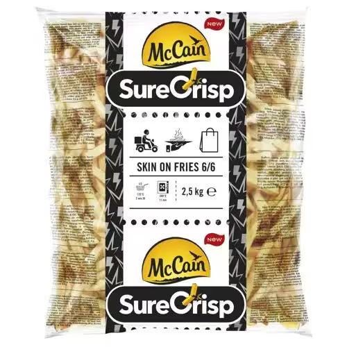 Mrazené Hranolky SureCrisp 6/6 so šupkou 2,5kg McCain