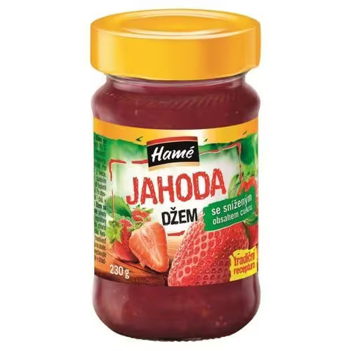 Džem Jahoda so zníženým obsahom cukru 230g Hamé