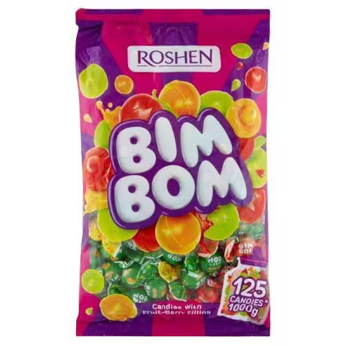Roshen Bim Bom plnené ovocné cukríky 1kg