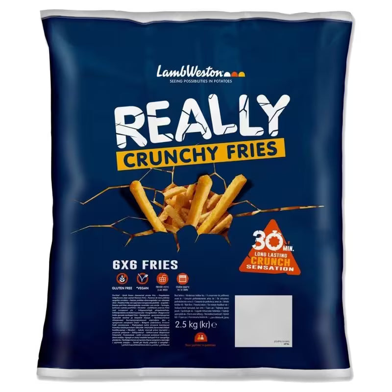 Mrazené Hranolky Really Crunchy 6x6mm (F900) 2,5kg LW