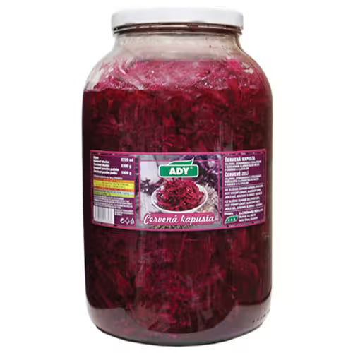 Kapusta červená v sladkokyslom náleve 3720ml (3300g) Ady